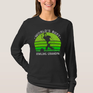 Vintage Retro World S Best Bowling Grandpa Silhoue T Shirt