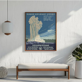 Vintage Retro Yellowstone National Park Resa Poster