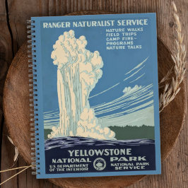 Vintage Retro Yellowstone National Park Travel Anteckningsbok