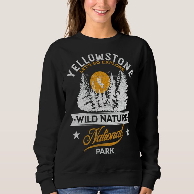 Vintage Retro Yellowstone nationalpark T Shirt (Framsida)