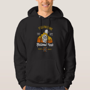 Vintage Retro Yellowstone Nationalpark Vandring Hoodie