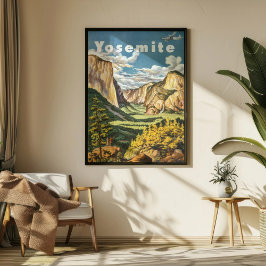 Vintage Retro Yosemite National Park Resa Poster