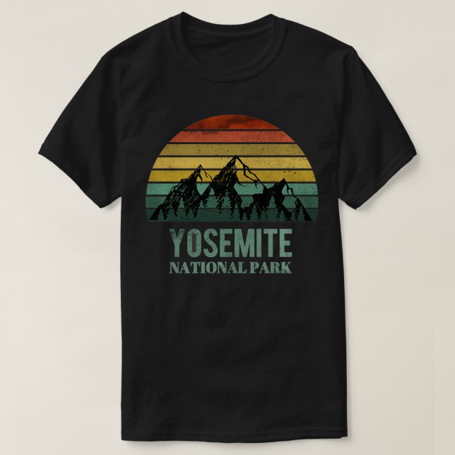 Vintage Retro Yosemite nationalpark Mountain Cali T Shirt (Design framsida)