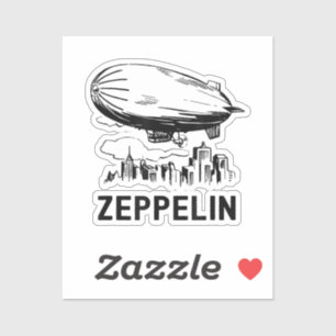 Vintage Retro Zeppelin - Dirigible Luftskepp Skiss Klistermärken