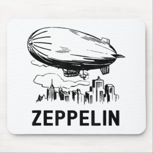 Vintage Retro Zeppelin - Dirigible Luftskepp Skiss Musmatta