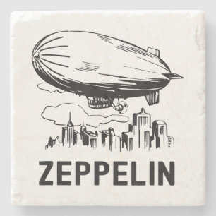 Vintage Retro Zeppelin - Dirigible Luftskepp Skiss Stenunderlägg