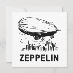 Vintage Retro Zeppelin - Sketch för identifierbart Inbjudningar