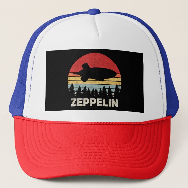 Vintage Retro Zeppelin Tröja Dirigible Luftskepp Keps (Framsida)