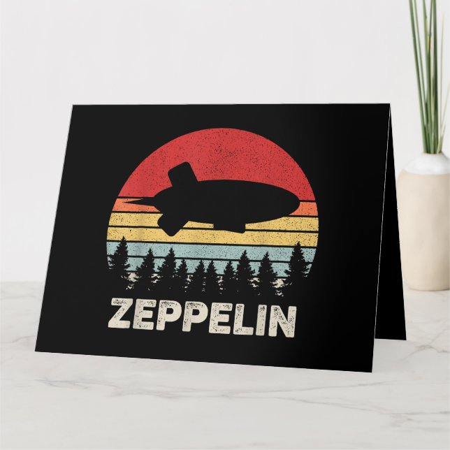 Vintage Retro Zeppelin Tröja Dirigible Luftskepp Kort (Framsida)