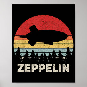 Vintage Retro Zeppelin Tröja Dirigible Luftskepp Poster