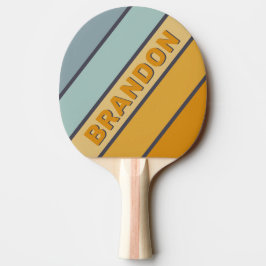 Vintage Retrograd Regnbåge Djärva Randig med Namn Pingisracket