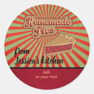 Vintage retypografi homemade paj runt klistermärke