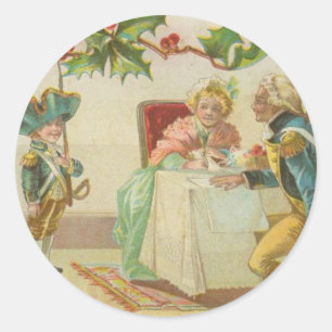 Vintage Revolutionary Krig jul Runt Klistermärke