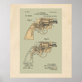 Vintage Revolver Patent Illustration Poster
