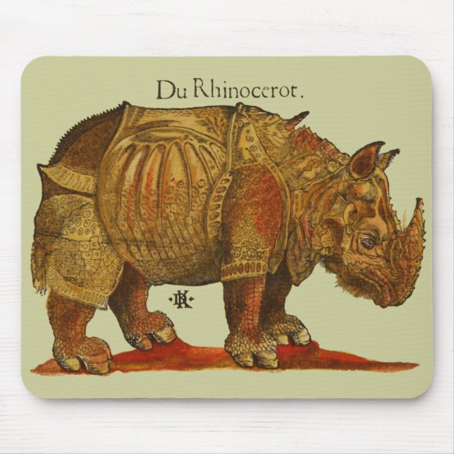 Vintage Rhino Durer's Rhinoceros Antique Musmatta (Framsidan)