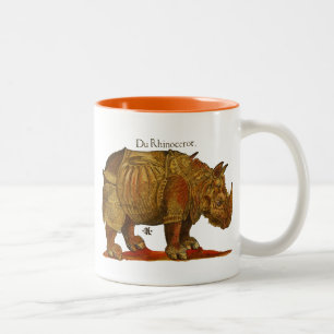 Vintage Rhino Durer's Rhinoceros Antique Två-Tonad Mugg