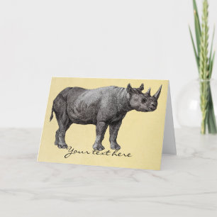 Vintage Rhino-hälsningskort Kort