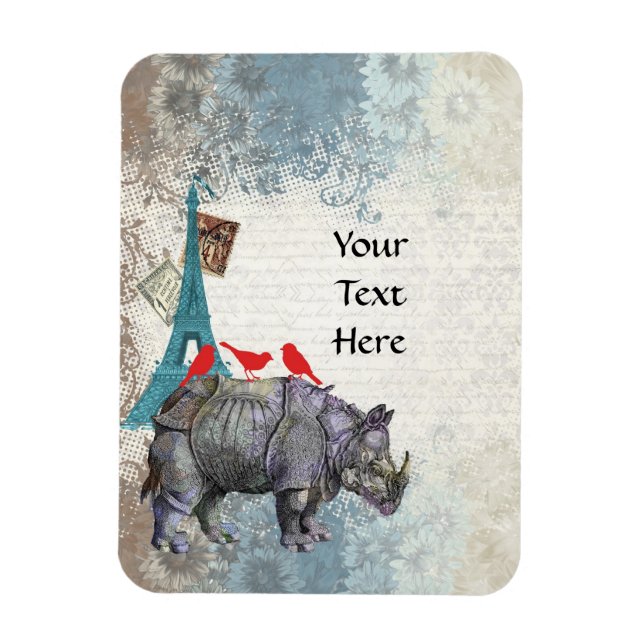 Vintage rhino magnet (Vertikal)