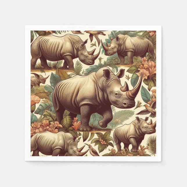 Vintage Rhino Seamless Pappersservett (Framsidan)