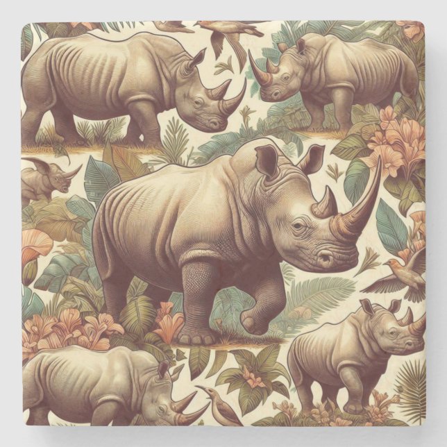 Vintage Rhino Seamless Stenunderlägg (Framsidan)