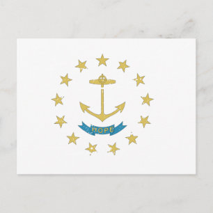 Vintage RHODE ISLAND Flagga Vykort