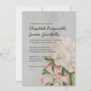 Vintage Rhododendron Bröllopsinbjudningar Inbjudningar