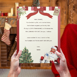 Vintage Rhyming jul Brev från Santa Desk
