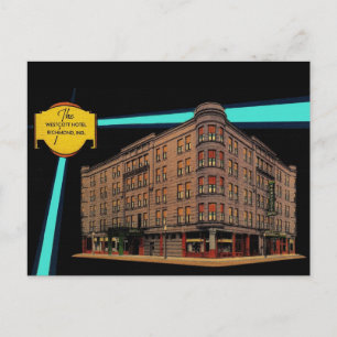 Vintage RICHMOND INDIANA Westcott Hotel Razed 1977 Vykort