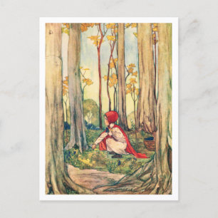 Vintage Rie Cramer Little Red Riding Huva Vykort