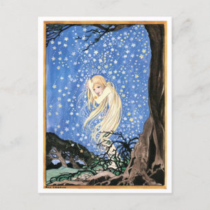 Vintage Rie Cramer Star Girl-illustration Vykort