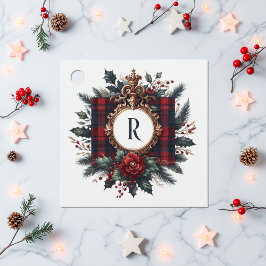 Vintage Rik Vapensköld Monogram Helgdag Gåvor Etiketter