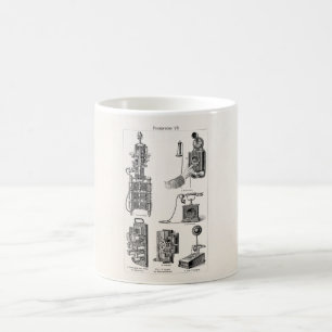 Vintage ringer mobil Retro telefoner för Kaffemugg