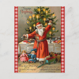 Vintage Ringing Bell Classic jultomte Helg Vykort