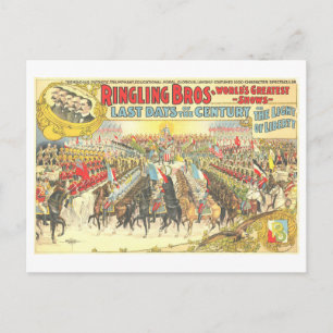 Vintage Ringling Brothers Circus and Lithograph Vykort