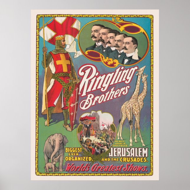 Vintage Ringling Brothers Circus Poster (Framsidan)