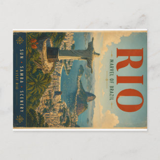 Vintage Rio de Janeiro-resemalj med ikonisk S Helg Vykort