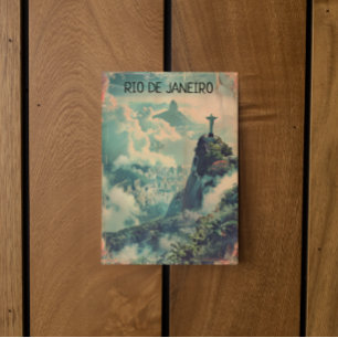 Vintage Rio de Janeiro Travel Jesus Statue Vykort