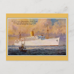 Vintage RMS Strathmore mail and Passenger liner Vykort