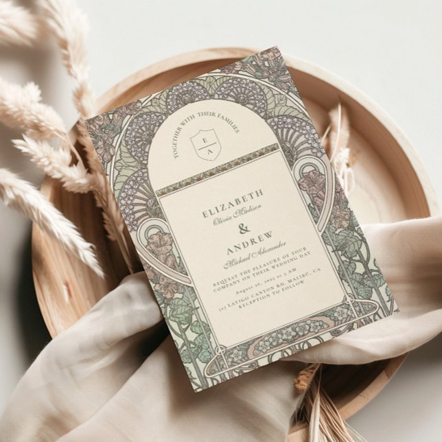 Vintage Ro Arch Art nouveau bröllop Inbjudningar (Skapare uppladdad)