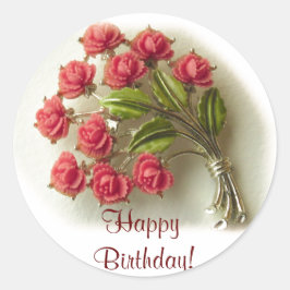 Vintage Ro Birthday Sticker Runt Klistermärke