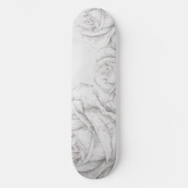 Vintage Ro Blommigt Grått dekorativ  Mini Skateboard Bräda 18,5 Cm