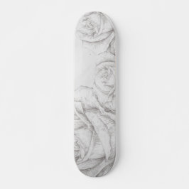 Vintage Ro Blommigt Grått dekorativ  Mini Skateboard Bräda 18,7 Cm