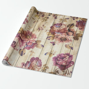 Vintage Ro Blommigt Presentpapper