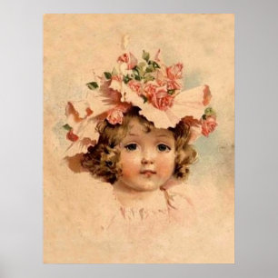 Vintage Ro Bonnet Girl Poster