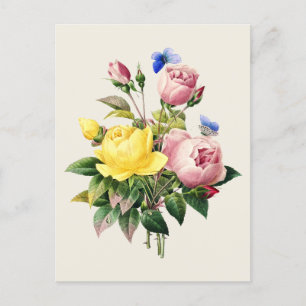 Vintage Ro botaniska illustrationer Vykort