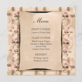 Vintage Ro Bröllop Menu Meny