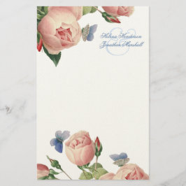 Vintage Ro Bröllop Tack Stationery Brevpapper