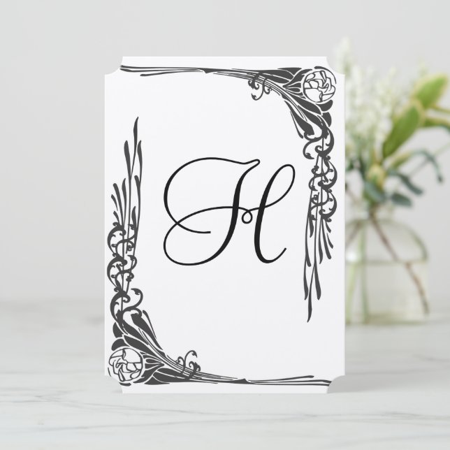 Vintage Ro bröllopsinbjudan Art Deco Inbjudningar (Stående Fram)