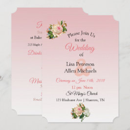 Vintage Ro Champagne Blommigt Bröllbjudan Inbjudningar