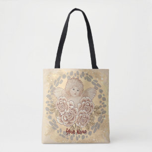 Vintage Ro Cherub Angel Tote Bag Tygkasse
